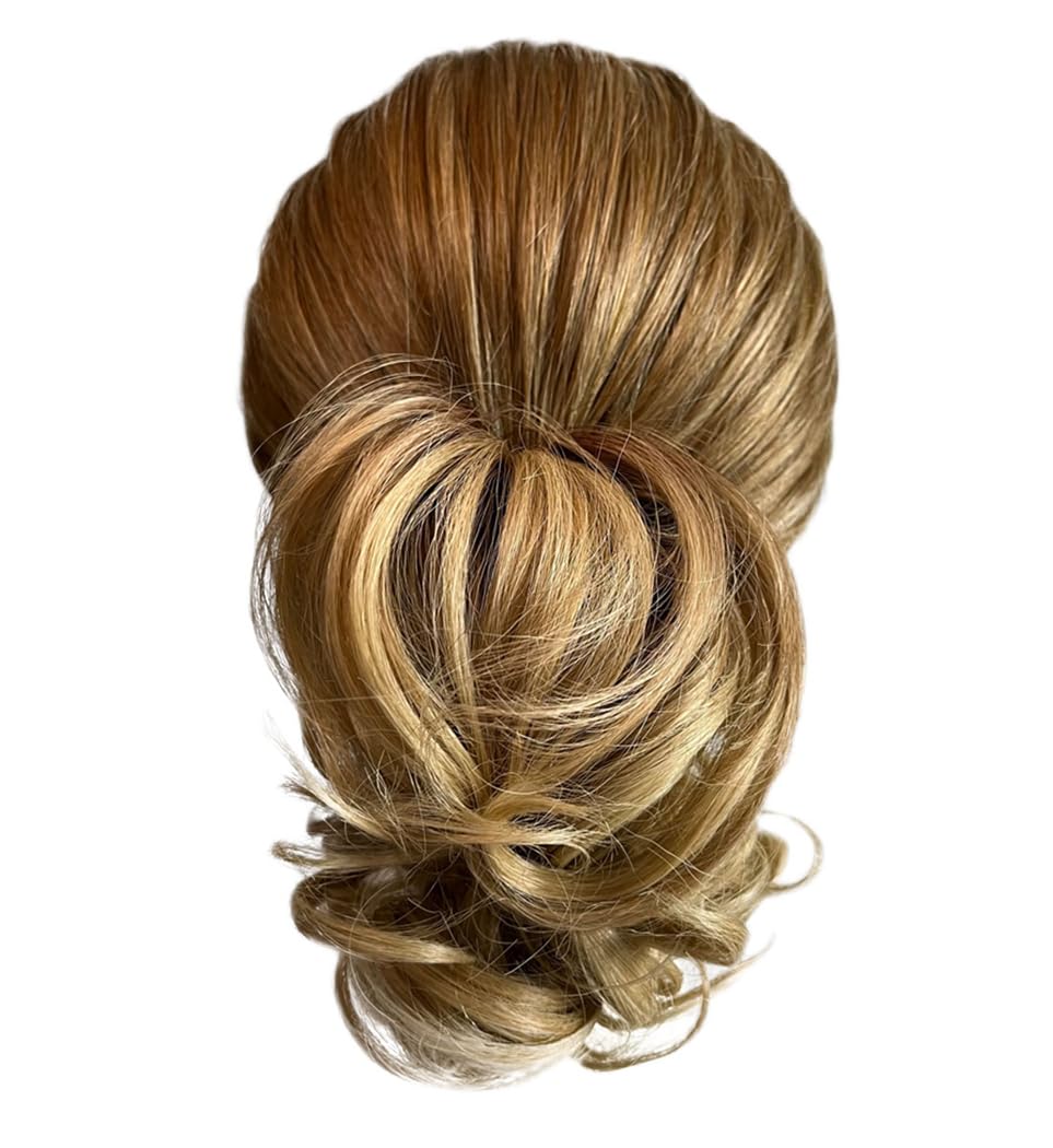 Kim Kimble Clip It Classy Curly Updo Hairpiece With 3" Claw Clip by Hairuwear, MC9/14SS Caramel Latte