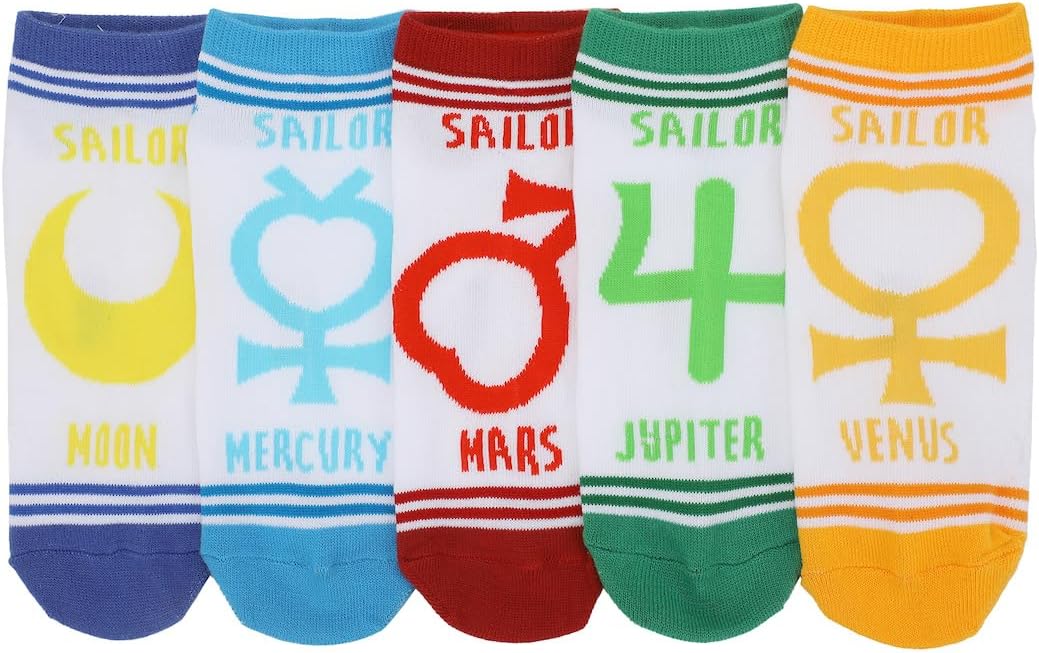 BioworldSailor Moon Celestial Symbols Women's 5-Pair Ankle Socks