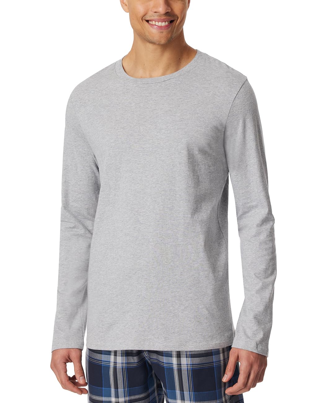 Schiesser Góra od pidżamy Mężczyźni Schiesser Herren Schlafshirt Kurzarm Rundhals Bio-baumwolle - Mix + Relax