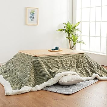 Kotatsu Heater Table, Indoors Electric Heater Low-Lying Dining Square Table, Japanese Heated End Table for Living Room, Wooden Folding Heating Table for Winter, Tatami Heating Coffee Table