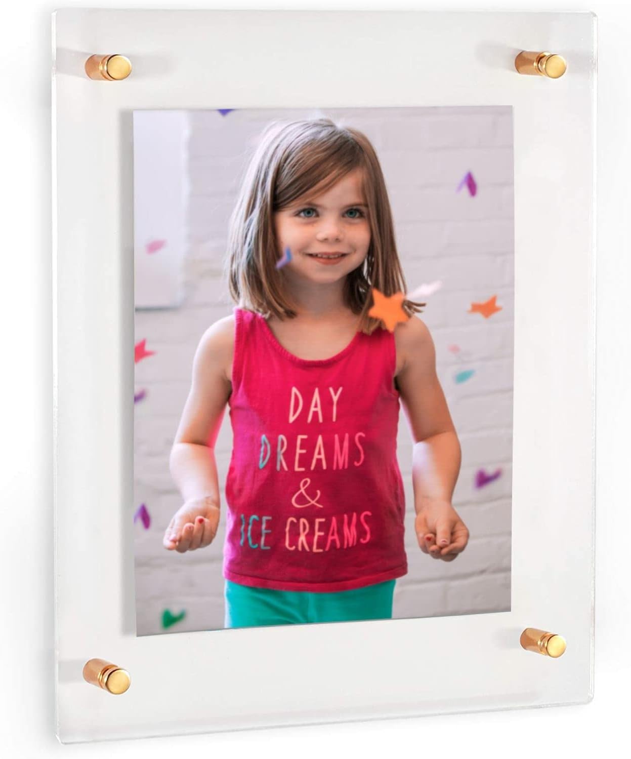 (5" x 7") Clear Acrylic Wall Mount Floating Picture Frame