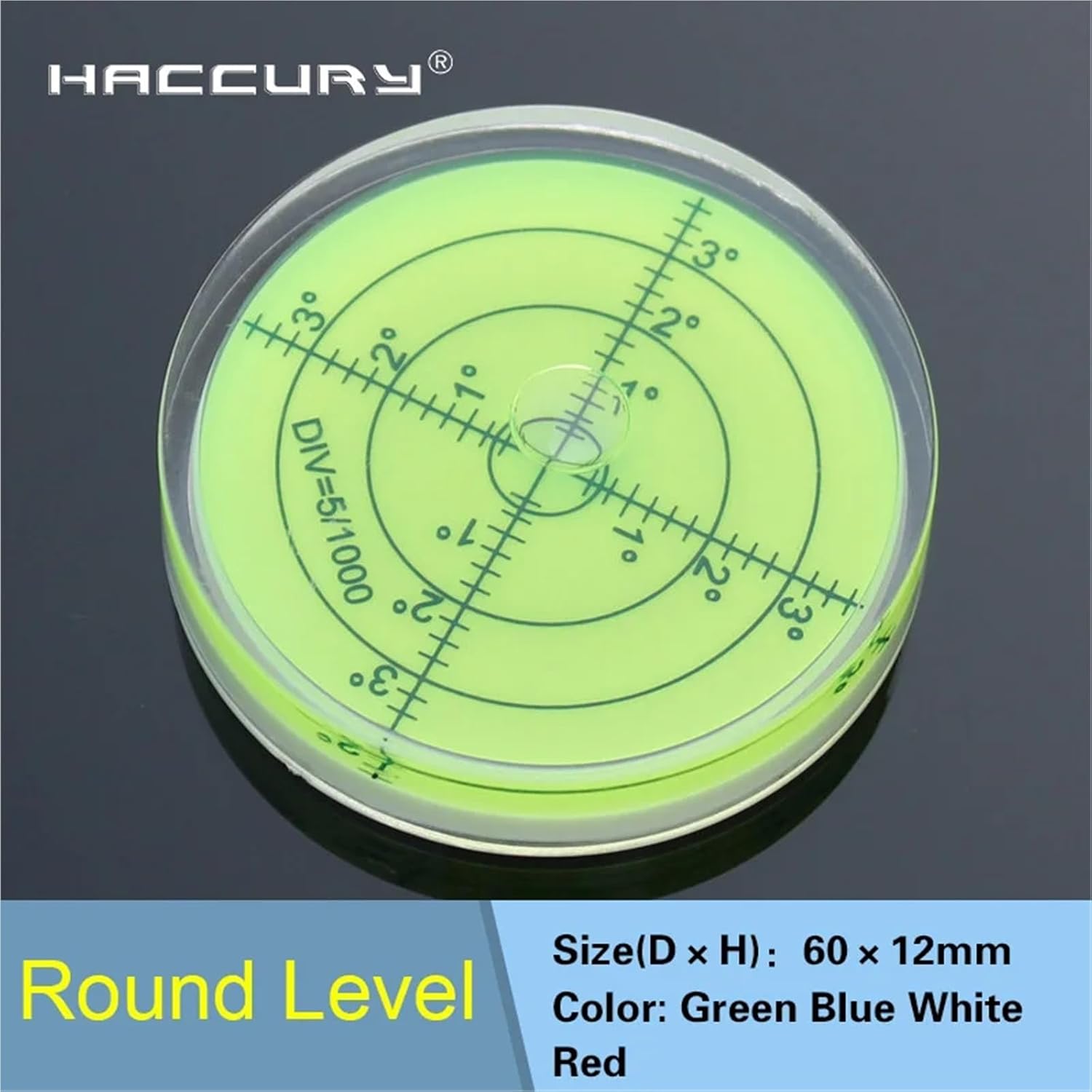 1pc Precision Bubble Spirit Level Round Circular Bullseye Level RV leveler Camper for instruments 60 * 12mm(Green)