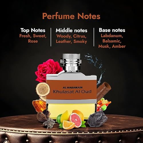 Miniatura 3 de Al Haramain Khulasat Al Oud - Colonia para hombre - Perfume árabe de larga duración para hombres - Eau de Parfum fragancia de cuero con rosa, ámbar