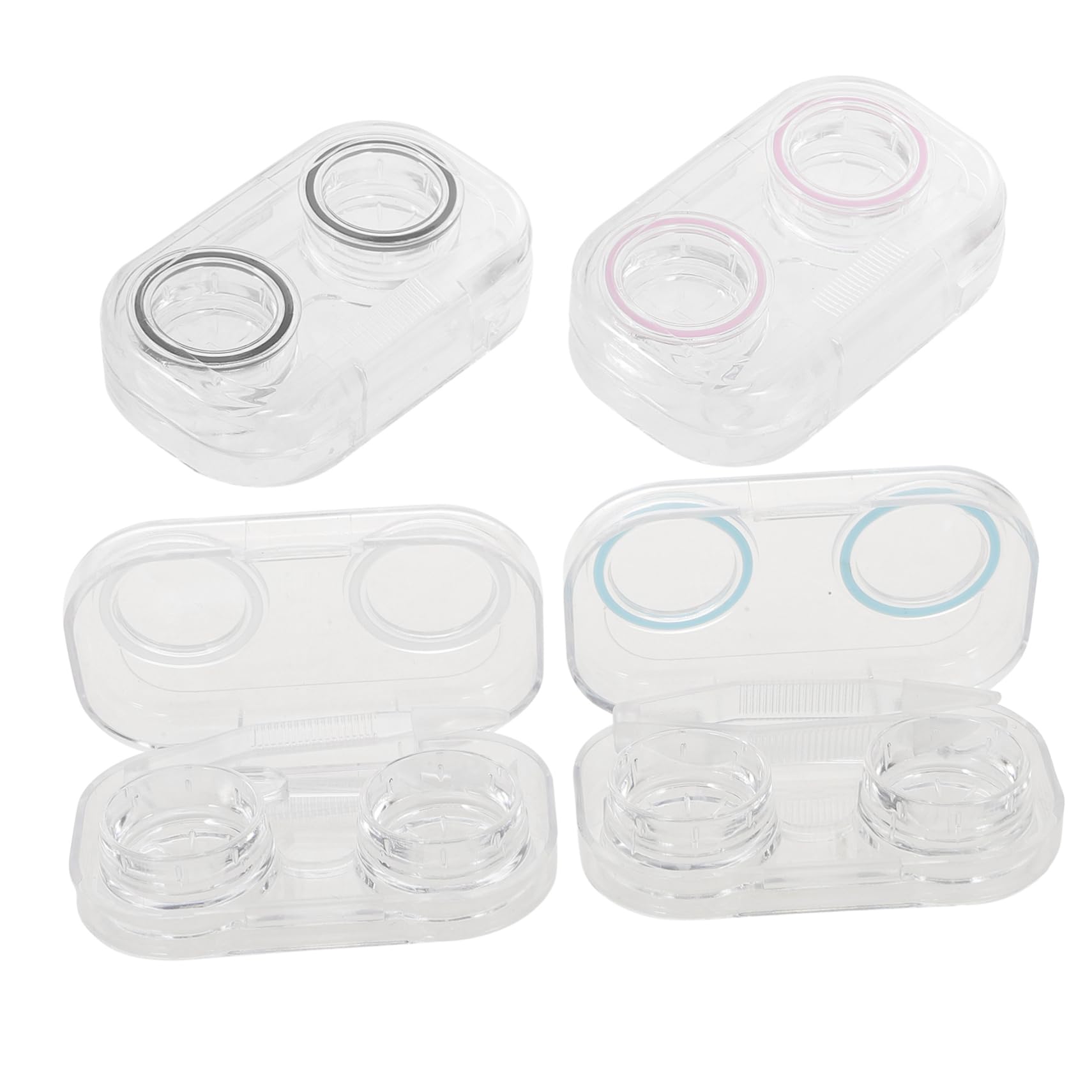 Healvian Confezione Da 16 Pezzi custodia per lenti a contatto astuccio tascabile astuccio per la pulizia del contatto oculare scatole portaoggetti storage box organizer per lenti cosmetiche