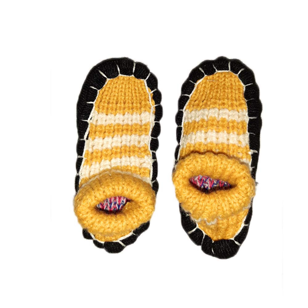 Woolen Knitted Warm loafer sock slippers for winter boy & girl Free Size/ Multicolor (Set of 1 pair) (Color May Vary) Stretchable with Comfort Rubber Sole-image-24