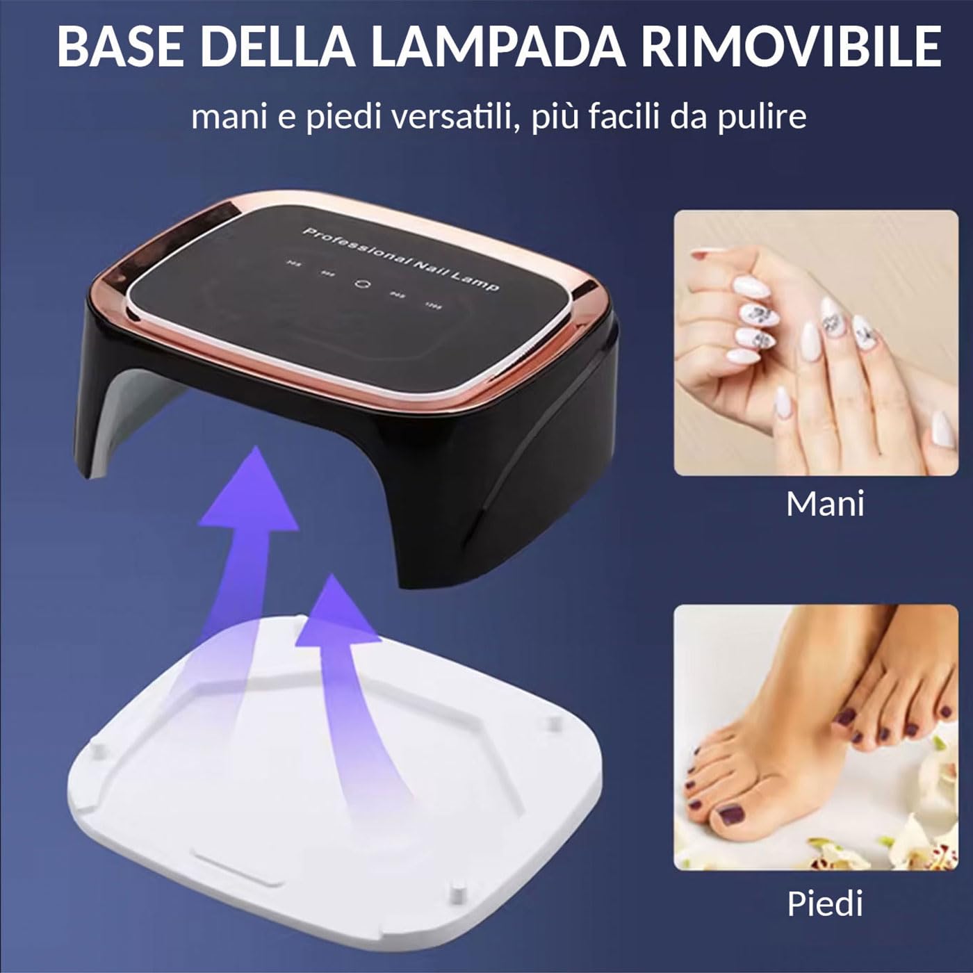 Lampada LED UV Ricaricabile per Unghie – 36 LED, Asciugatura Professionale per Smalto Gel, Manicure e Nail Art