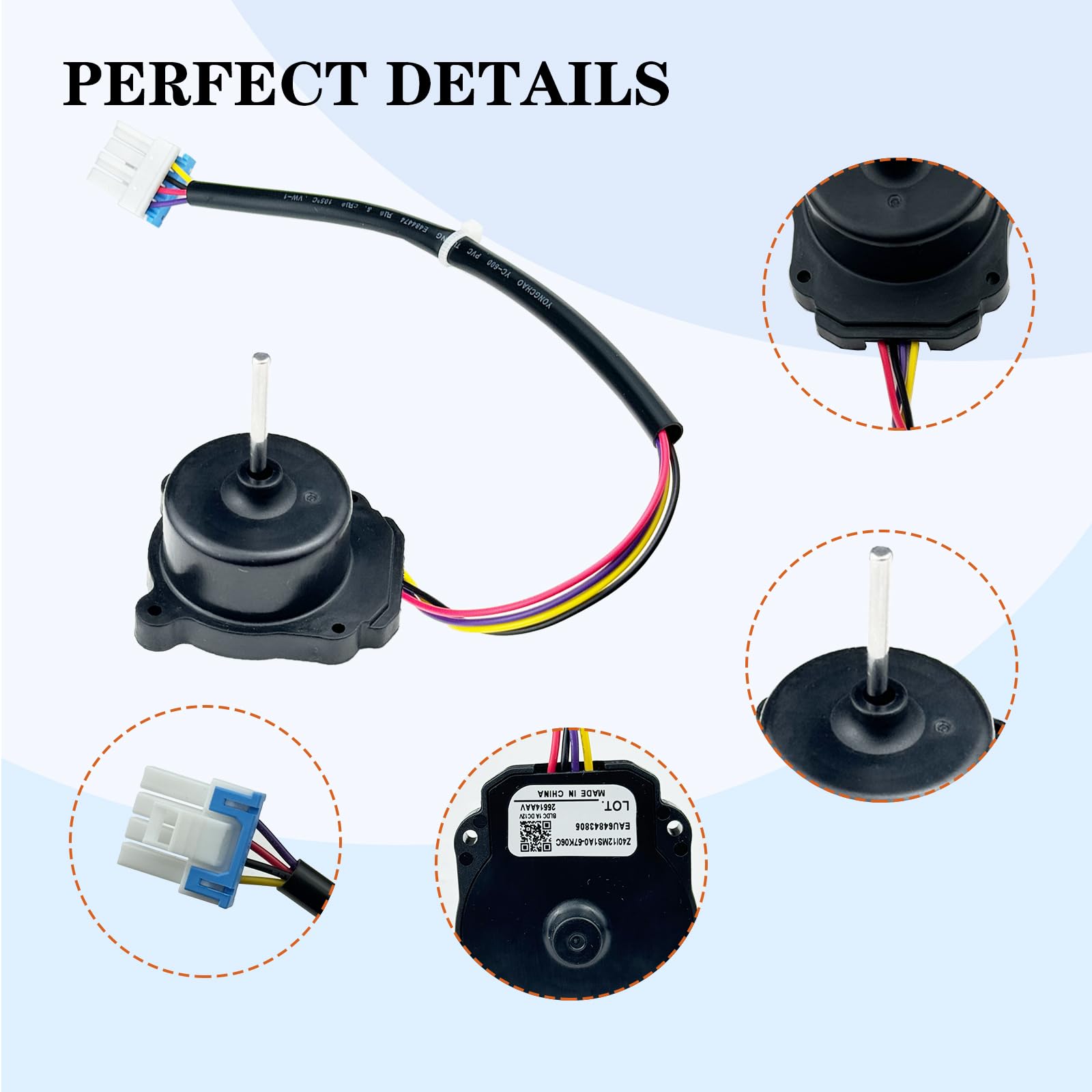 EAU64843805 Ensemble moteur de ventilateur à condensateur compatible avec moteur de ventilateur d'évaporateur de réfrigérateur LG