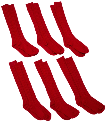 Image of Jefferies Socks Boys 2-7 School Uniform Acrylic Cable Knee High 6 Pack