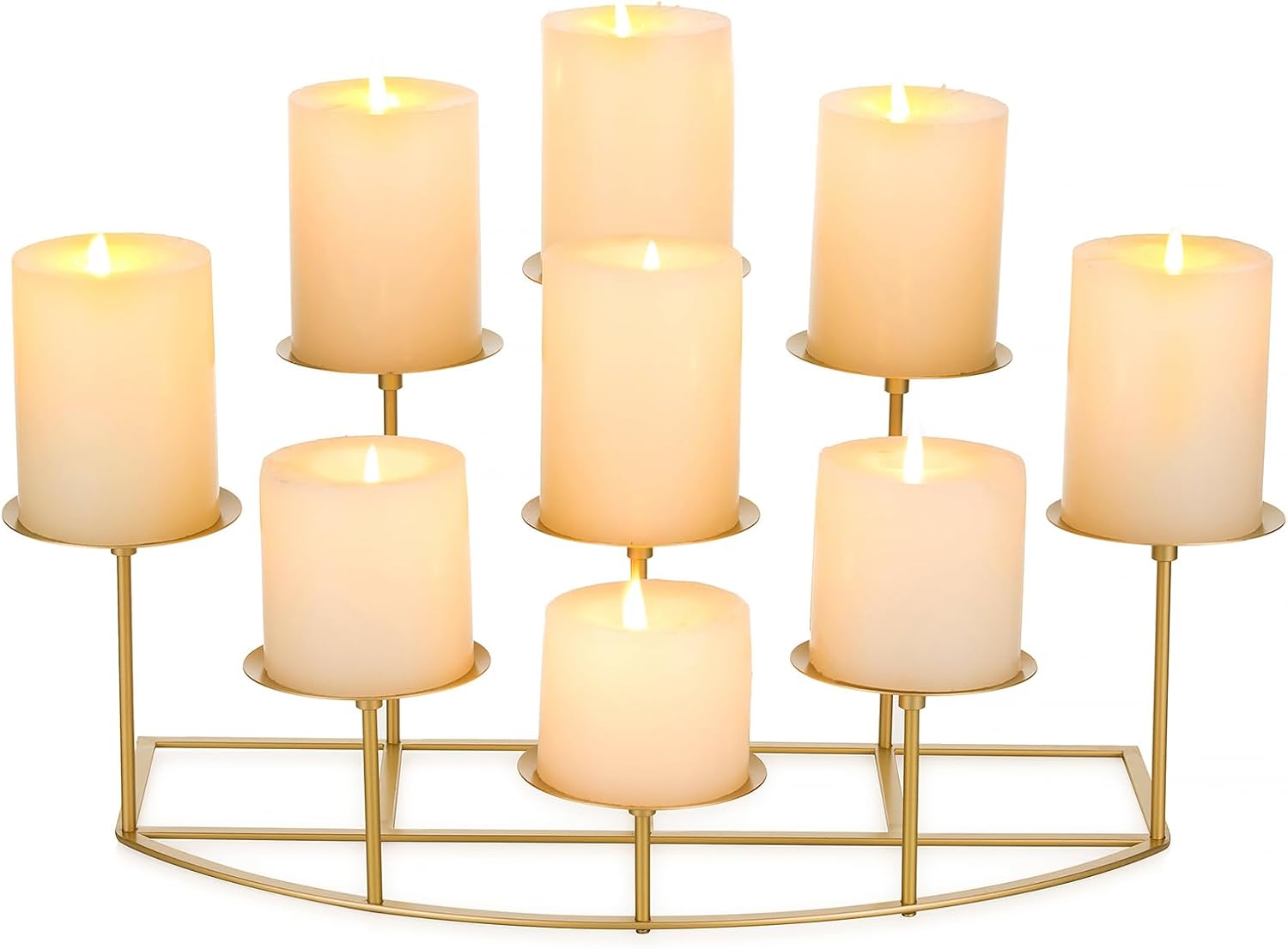 Candeldo Candelabra Fireplace Candle Holder Gold Metal Pillar Candle Holders for