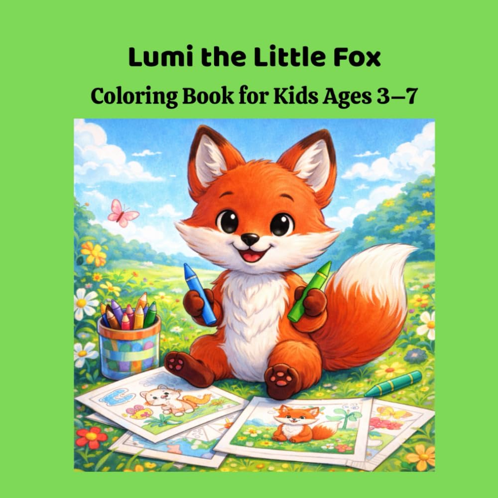 Lumi the Little Fox Coloring Book for Kids Ages 3–7: Cute Animals and Daily Activities