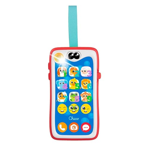 Chicco Smartphone Smiley, Bilingüe Español/Inglés, Didactico para Niños, Juguete Parlante e Interactivo