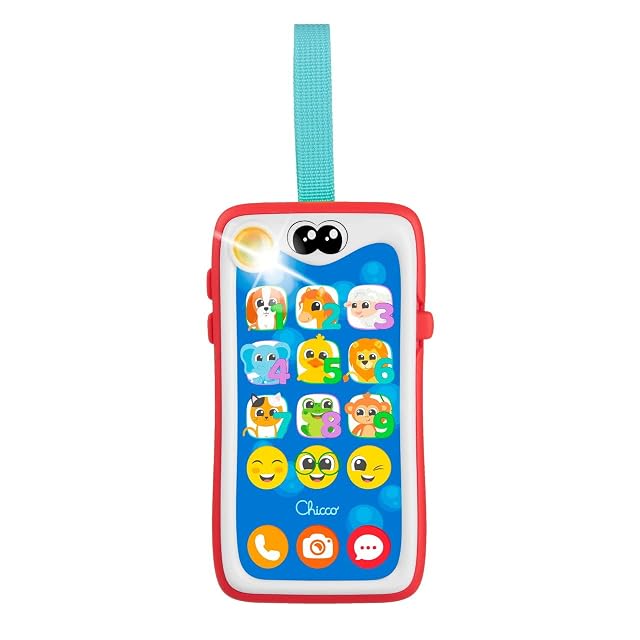 Chicco Smartphone Smiley, Bilingüe Español/Inglés, Didactico para Niños, Juguete Parlante e Interactivo