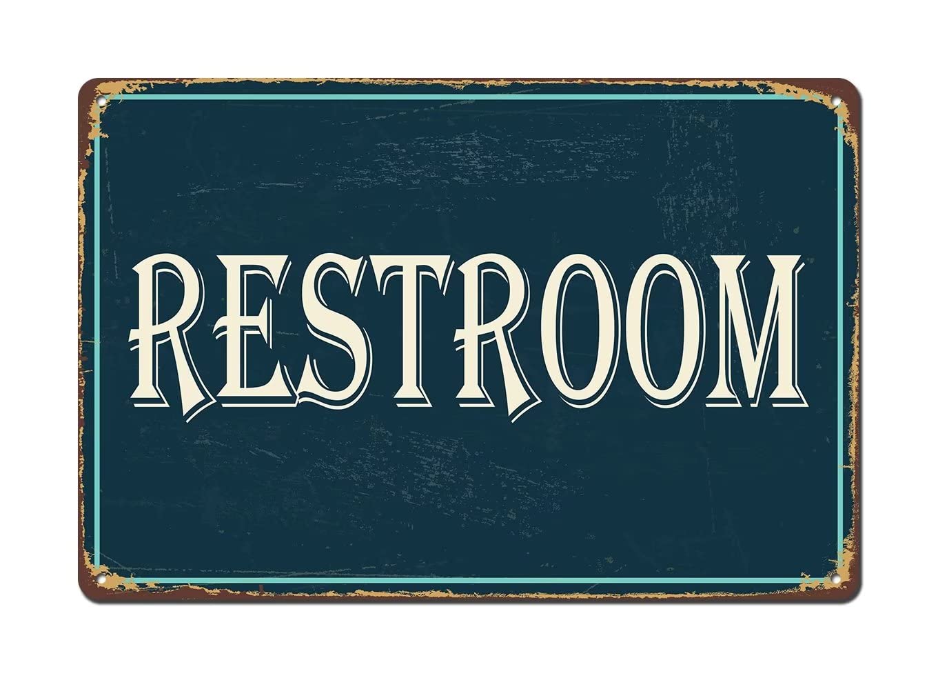 SMAZDFXX Restroom Vintage Metal Signs,Vintage Bathroom Tin Metal Sign for Men Women, Funny Bathroom Decorations Wall Decor for Home Apartment Restaurant Office Door 8"x12"