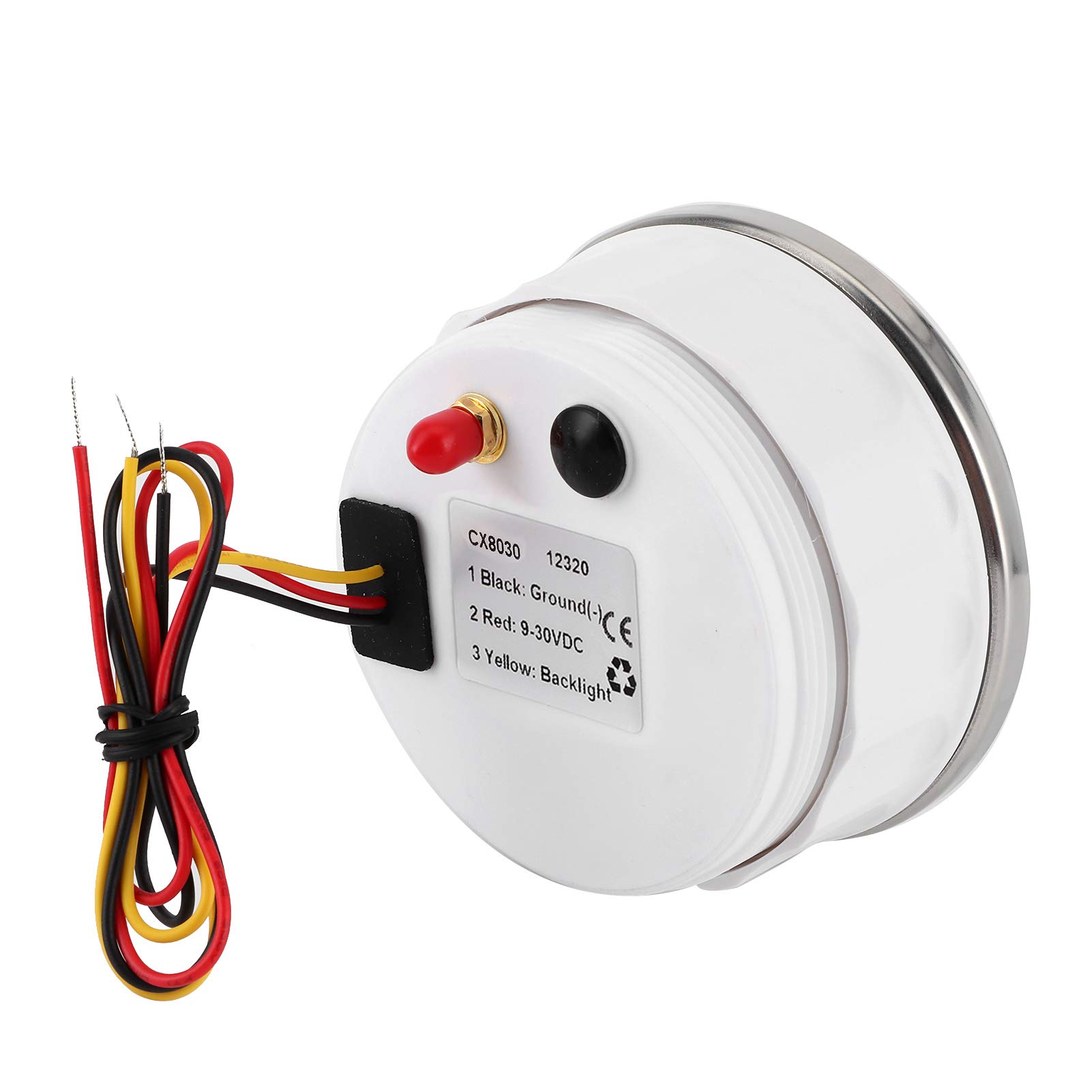 Akozon Velocímetro de 85Mm, 60 Km/H, Esfera Blanca Oe 3, Indicador de Velocidad de 3/8 Pulgadas, Ip67 para Barco Marino, Yate, Coche, Motocicleta, Camión, Ajuste Universal (esfera blanca)