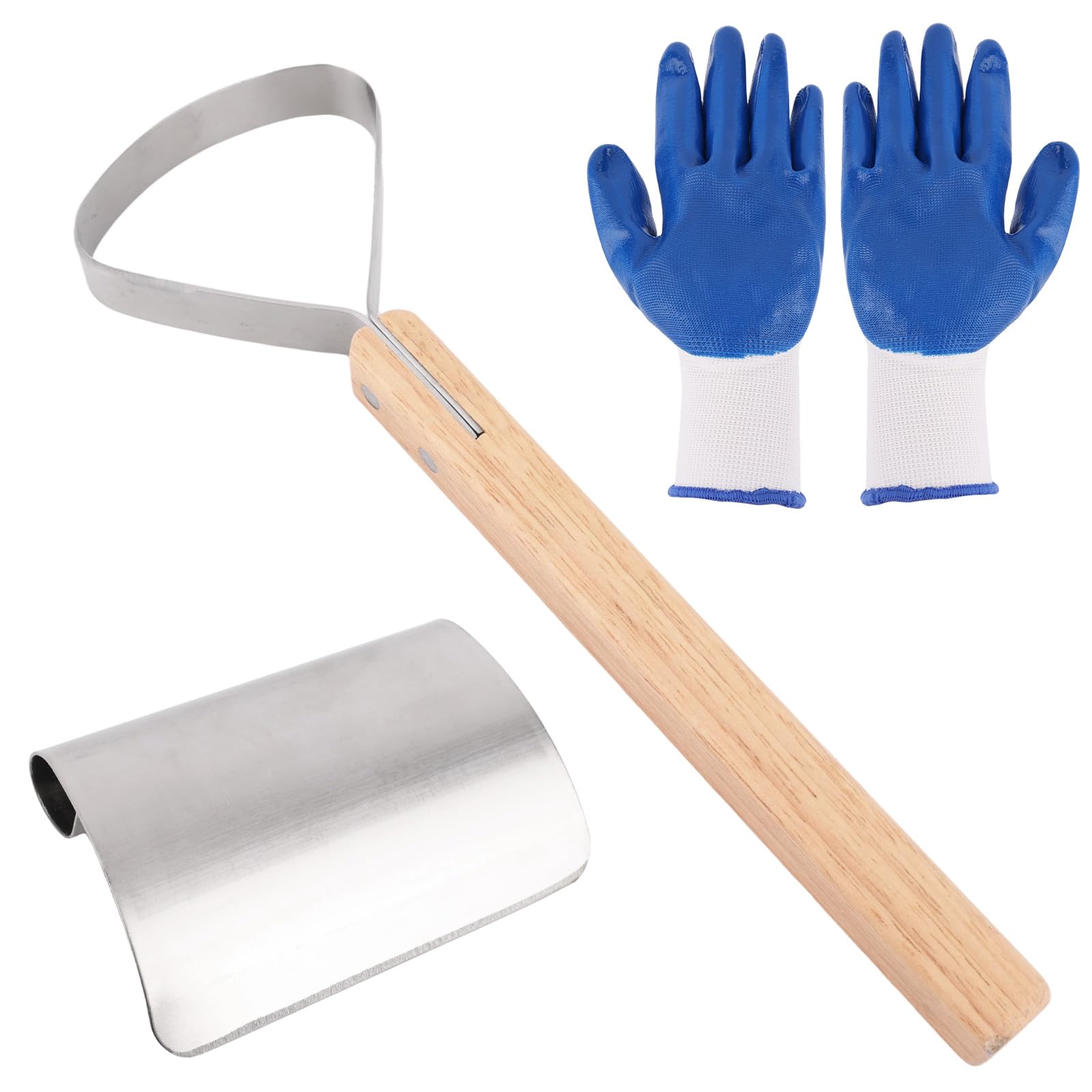 Hide Scraper Fleshing Knife Tool Set, Stainless Steel Taxidermy Leather Tanning Skinning Scraper Kit with Gloves for Hide Processing Leather Making Working & Fur Handling Supplies
