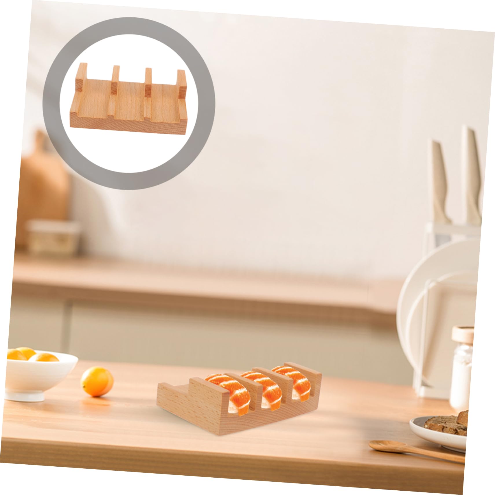 PRETYZOOM 4 Pz Supporto Per Di Sushi Espositore Per Sushi Forniture Di Cremagliera Di Servizio Porta Giapponese Portavivande Stand Di Servizio Del Ristorante Di Legno