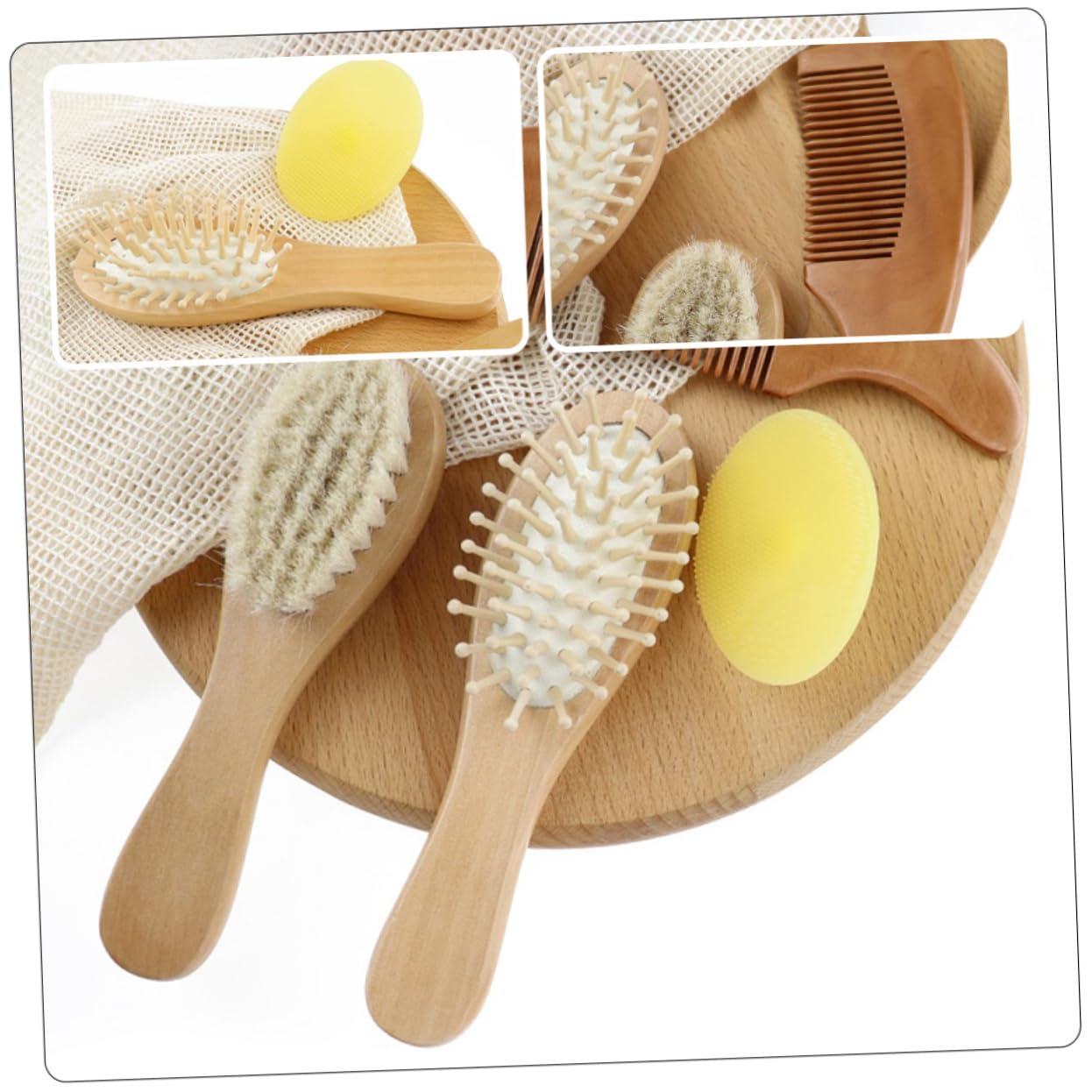 VICASKY 3sets Spazzola e Pettine Per Ragazzo Ragazza Strumenti Per Bagno e Del Capelluto Kit Da Doccia Per Ragazzo Ragazza Completamente Sicuro e Morbido Per La Delicata Del Ragazzo