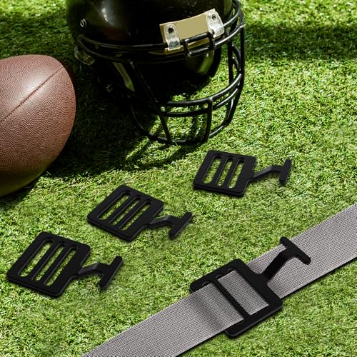 Fengone 12 Pcs 1\" Shoulder Pad with T-Hook Metallic Football Pad T Hook Black - Thumbnail 2