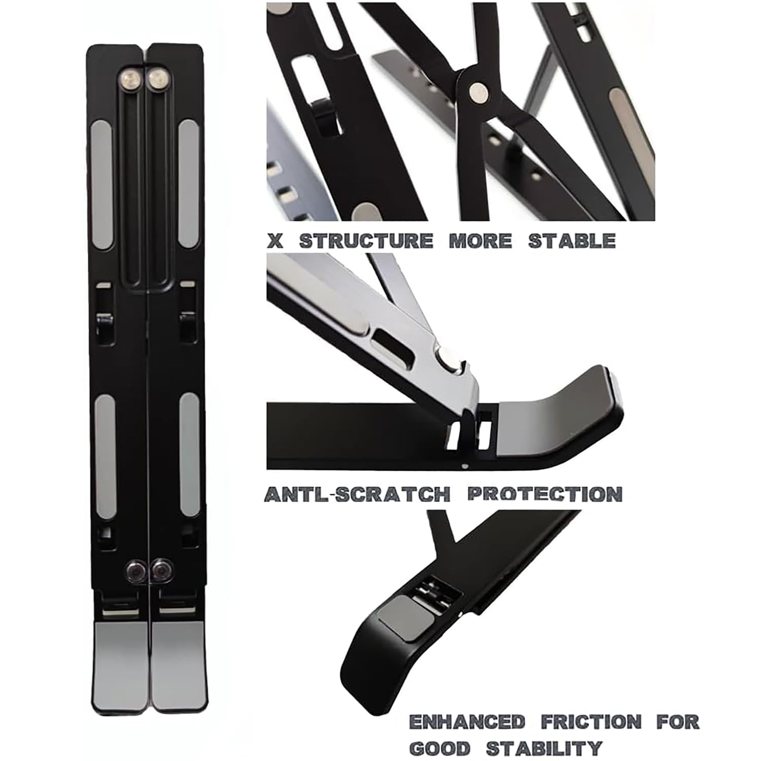 Laptop Stand Featuring Foldable Design, Anti-Slip Silicone Rubber Pads, Supports Maximum of 5kgs Weight, 6 Adjustable Levels. 7 61QeVRkh37L. SL1500