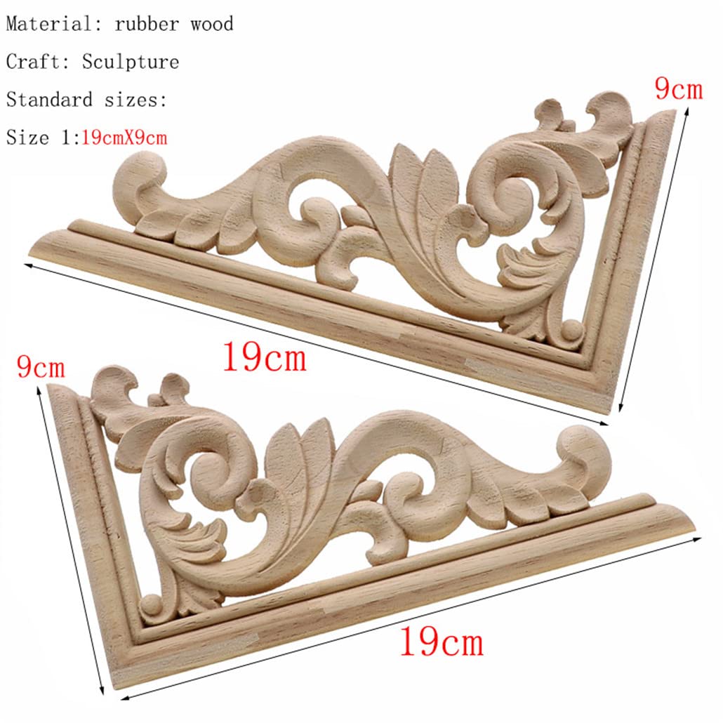 10 Apliques De Madera Tallada Con Diseño De Flor - Marco Redondo, Para Decorar Muebles, Armarios Y Puertas, 4-6 Cm