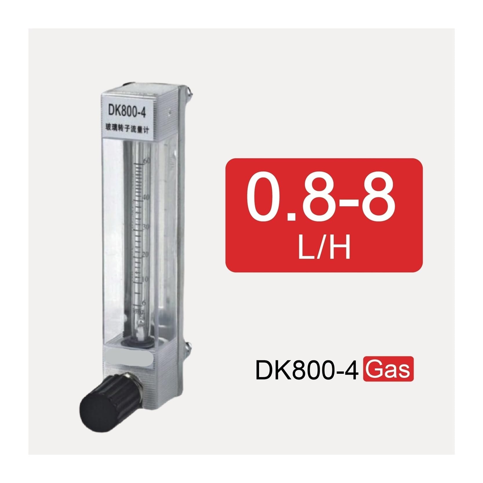 Rotámetro de Vidrio DK800-4, caudalímetro de área Variable, caudalímetro de Gas, caudalímetro Industrial(0.8-8L-H)