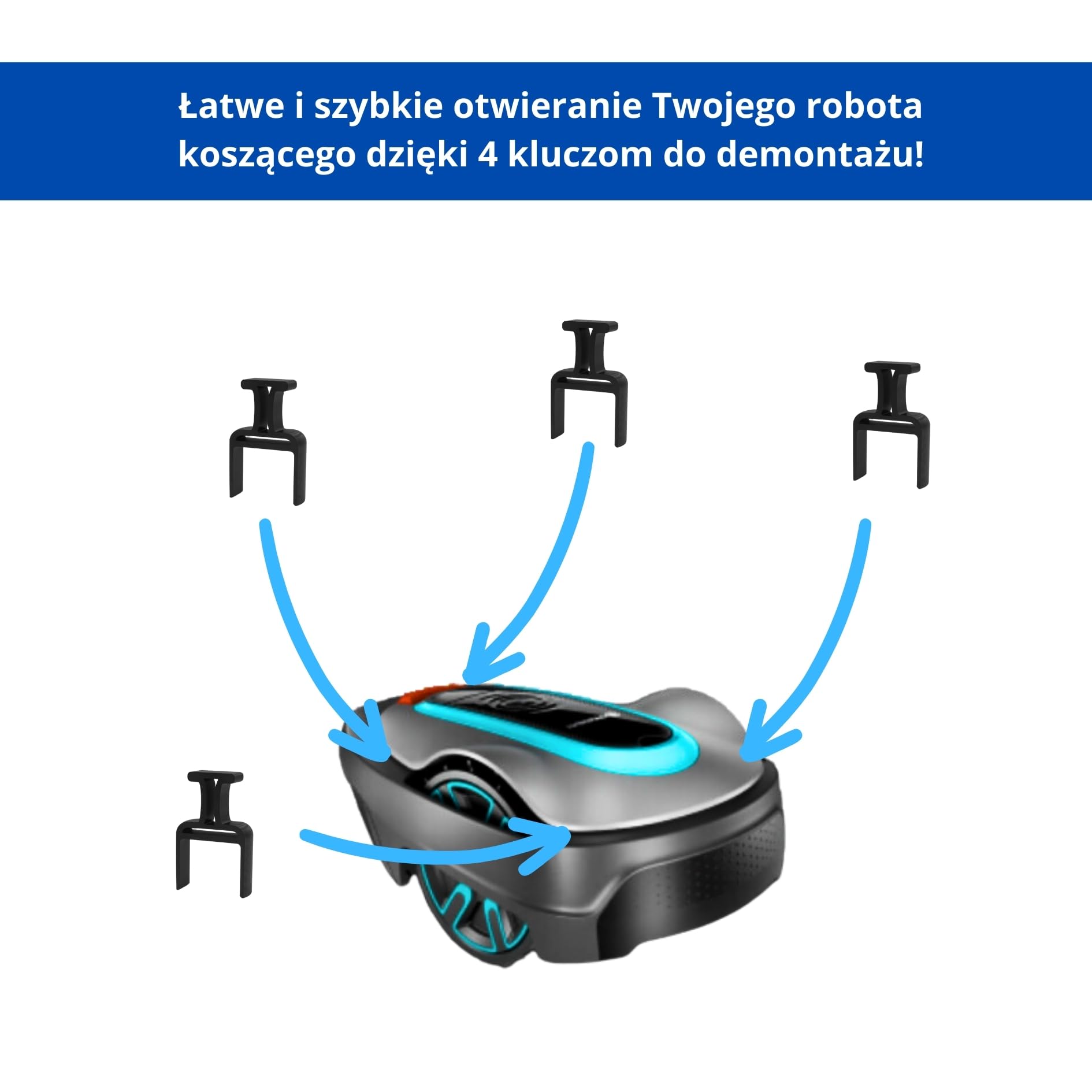 4 Klucze Demontażowe do Gardena SILENO City Life Minimo Husqvarna 00059-32.156.01 - Roboty Kosiarki - Narzędzie Zestaw Zamienny Akcesorium Konserwacja Renowacja