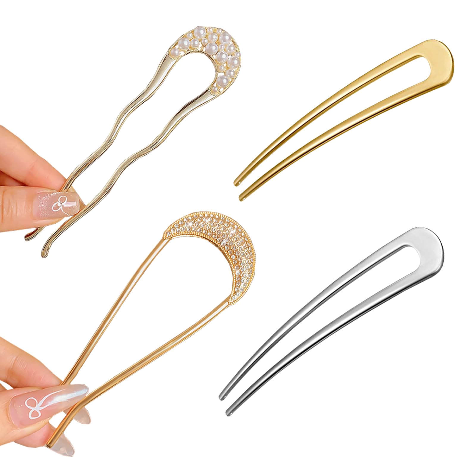 Gold French Hair Pin,Twist Clips Gold Hair Pins Hair Accessories for Women