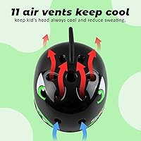 Vista 6 de Casco de bicicleta para niños pequeños, ajustable y multideportivo, 3 tamaños para edades de 1-2-3-5-8-14 años