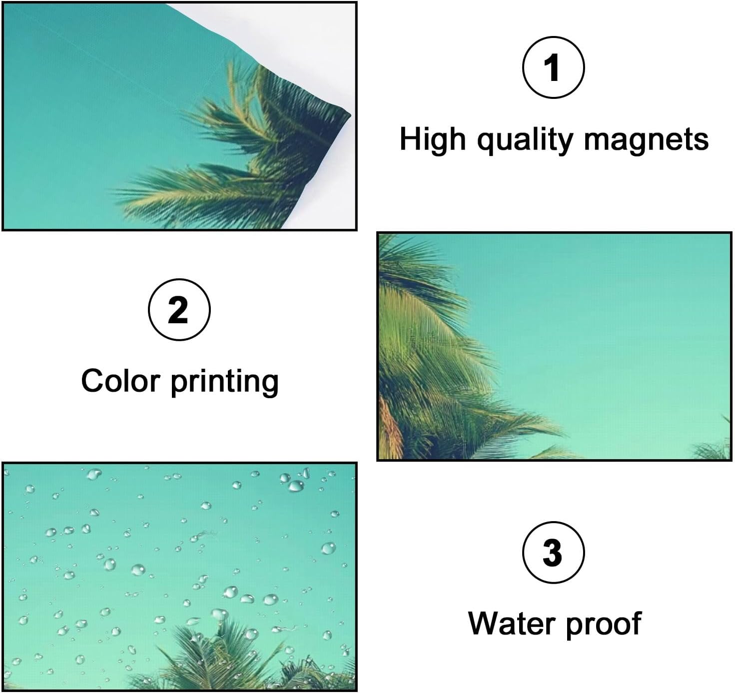 Fluorescent Light Covers for Ceiling Lights Coconut Palm Trees Tropical Beach Vintage Easy to Install Magnetic Light Filter for Classroom Office Hospitals School Home Decor