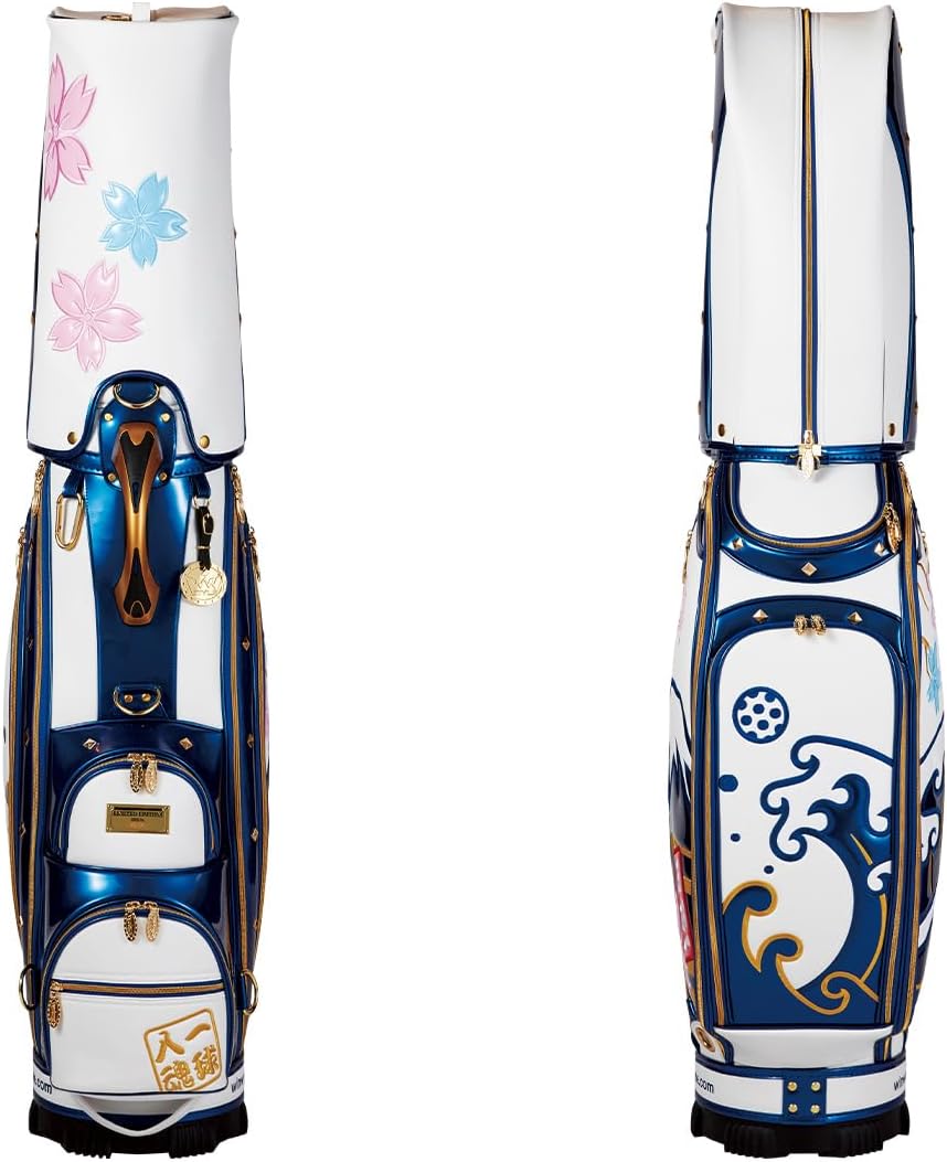 Winwin Style Winwin Style CB-380 WH x NV Cart Bag, Limited to 100 Pieces, Mt. Fuji/Japan's Ichichi Cart Bag Gold Version LEM