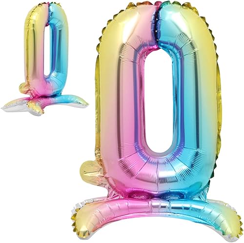 Miniatura 5 de Globos de helio de 40 pulgadas con gradiente de arco iris de pie, colorido, tamaño grande, globos de helio para fiesta de cumpleaños, decoración de