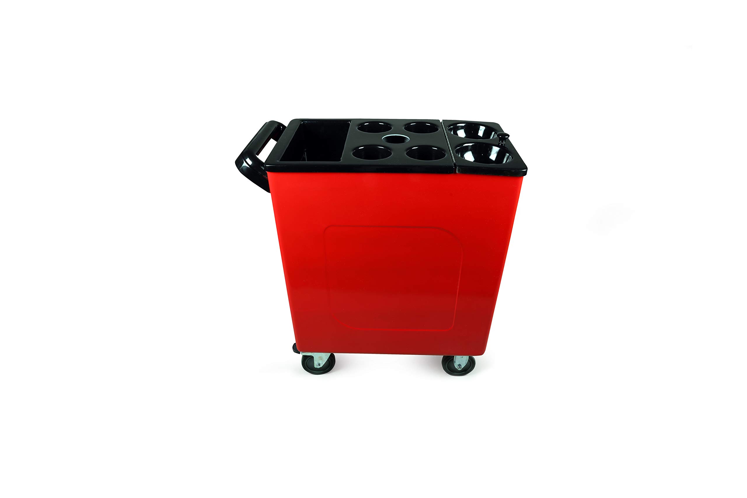 Car wash trolley main tank 60 Liters drainage 20 Liters Shape Square (Red Black)