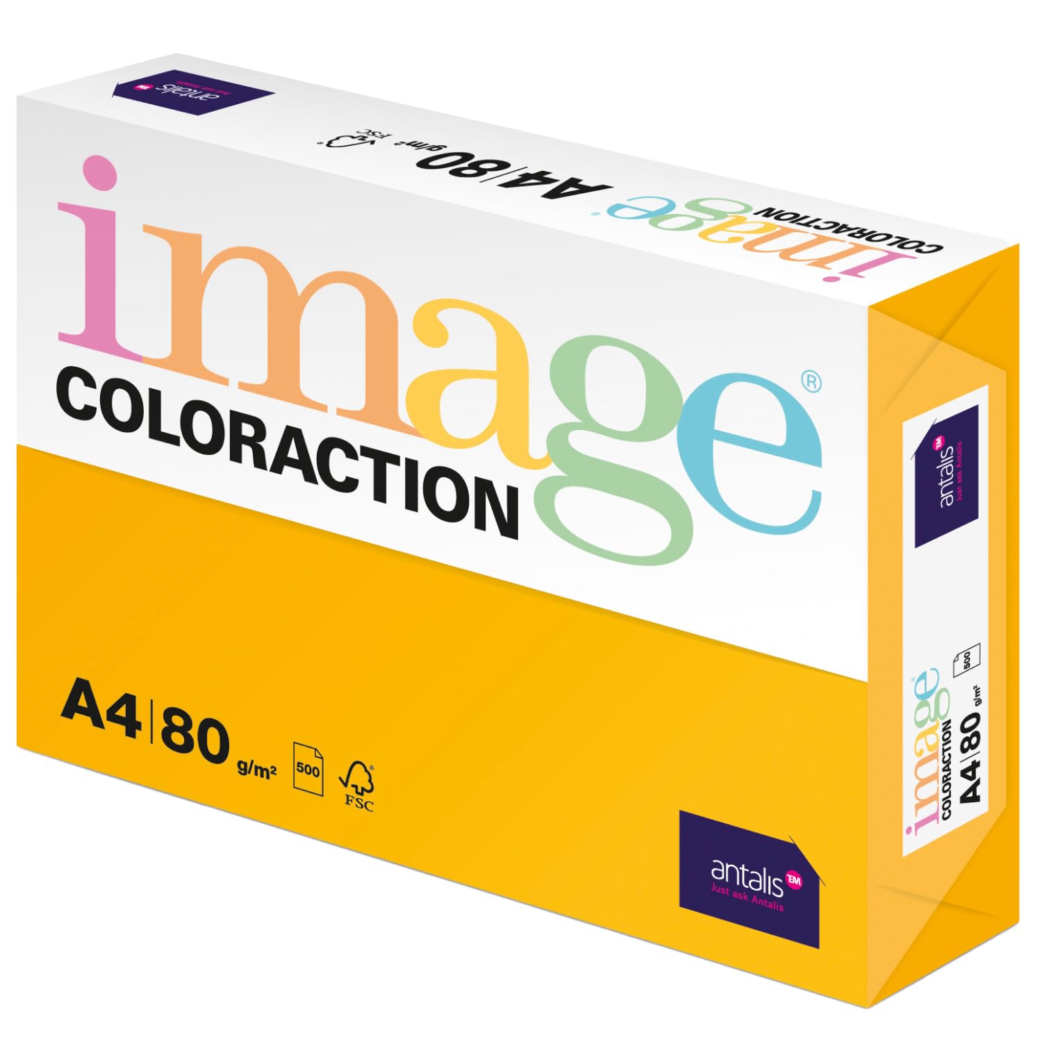 Image Coloraction Hawai - farbiges Kopierpapier - DIN A4, 210 x 297 mm, 80 g/m² - buntes, holzfreies Druckerpapier für Kopierer - 500 Blatt - Intensivgelb
