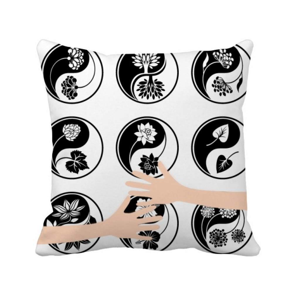 Coussin Yin Yang Fleur : une touche de sérénité bouddhiste