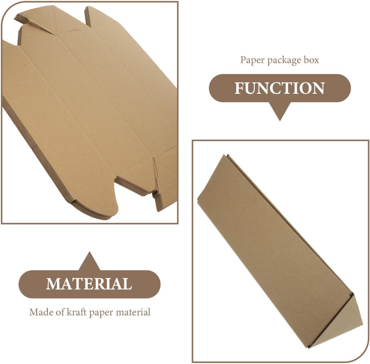 ARTIBETTER 10Pcs Triangle Mailing Tubes Kraft Paper Drawing Storage Tubes Lightweight Shipping Boxes for Artwork Posters Draft Storage 13.77X3.14X3.14In