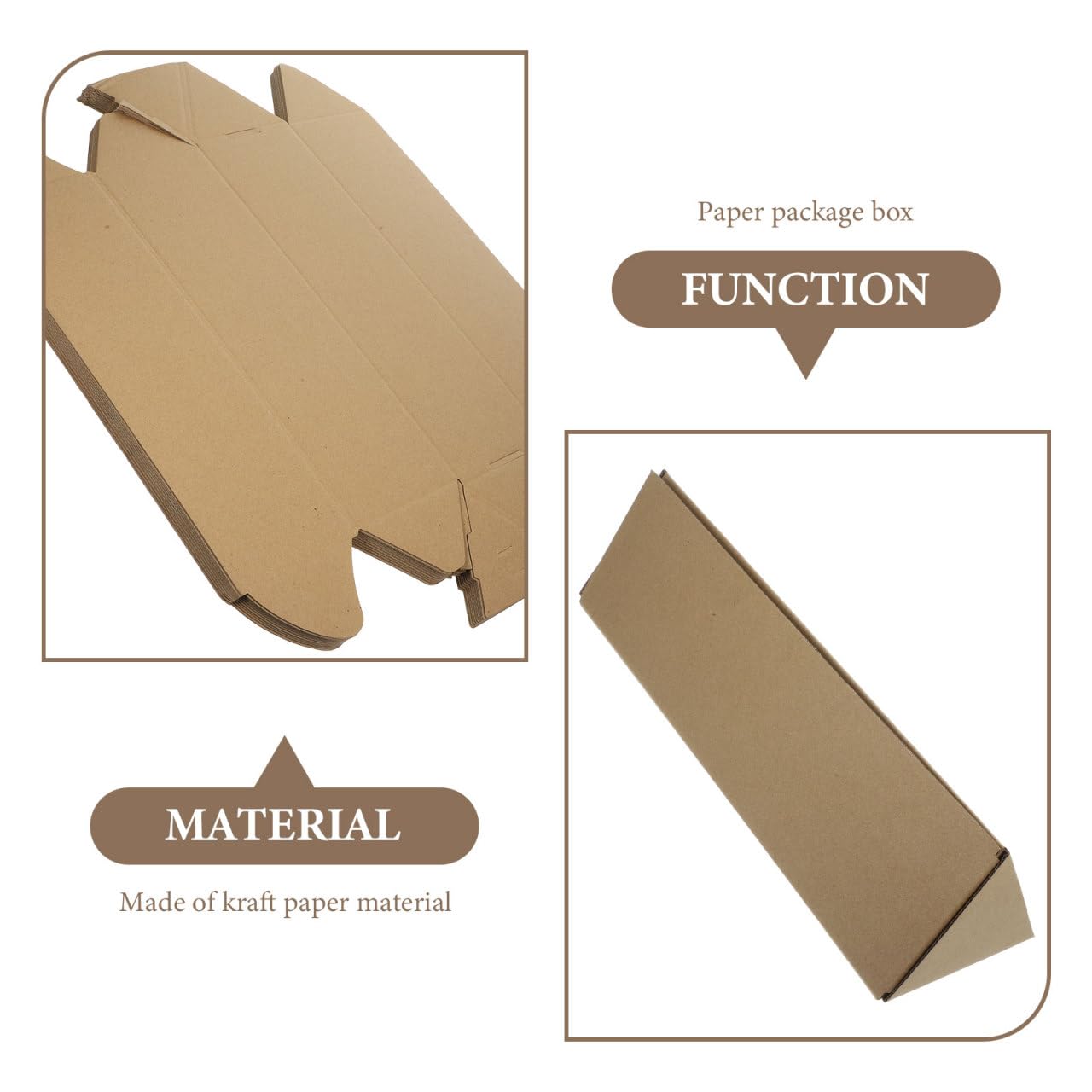 Lot de 10 tubes d'expédition triangulaires en papier kraft 7,6 x 7,6 x 35,6 cm pour expédition, emballage, envoi et commerce électronique S