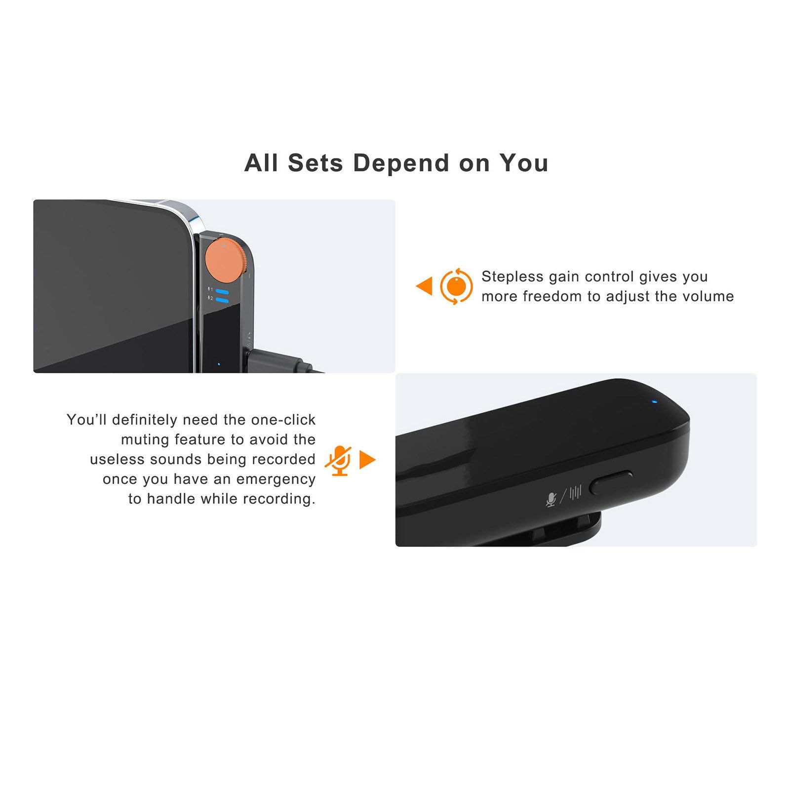 Mini microfono wireless a doppio canale 2.4G Dsp Riduzione del rumore Lavalier Radio Registrazione Attrezzatura mobile per trasmissione in diretta,White-Type-C