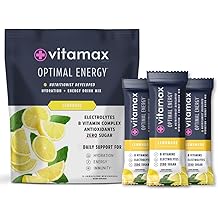 Optimal Energy - Lemonade - Sugar Free Hydration Recovery Powder Stick Packs | B Vitamin Complex Electrolyte Drink Mix | Easy Open Single-Serving | Non-GMO | 30 Servings