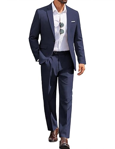 COOFANDY Men Suits Classic Fit 2 Piece Suit Set One