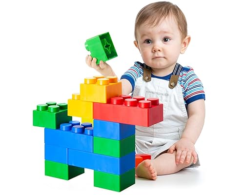 UNiPLAY Bloques de construcción suaves y rellenos bloques apilables multicolor jumbo para desarrollo cognitivo y juegos educativos para edades de 3