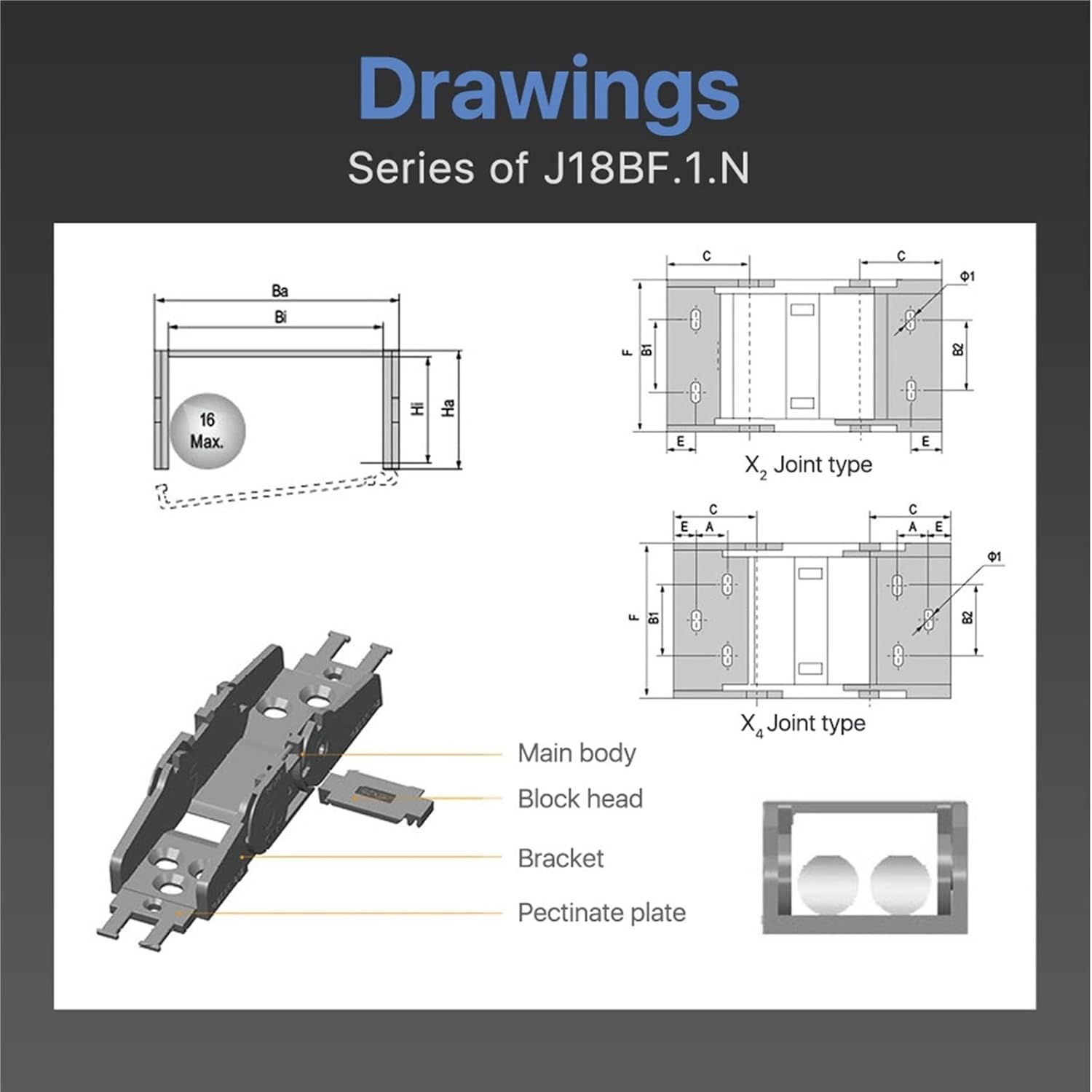 Cable Chain Semi-Enclosed Interior Opening 18x18 18x25 18x37 18x50 Drag Plastic Towline Transmission(48mm,18x37 mm)