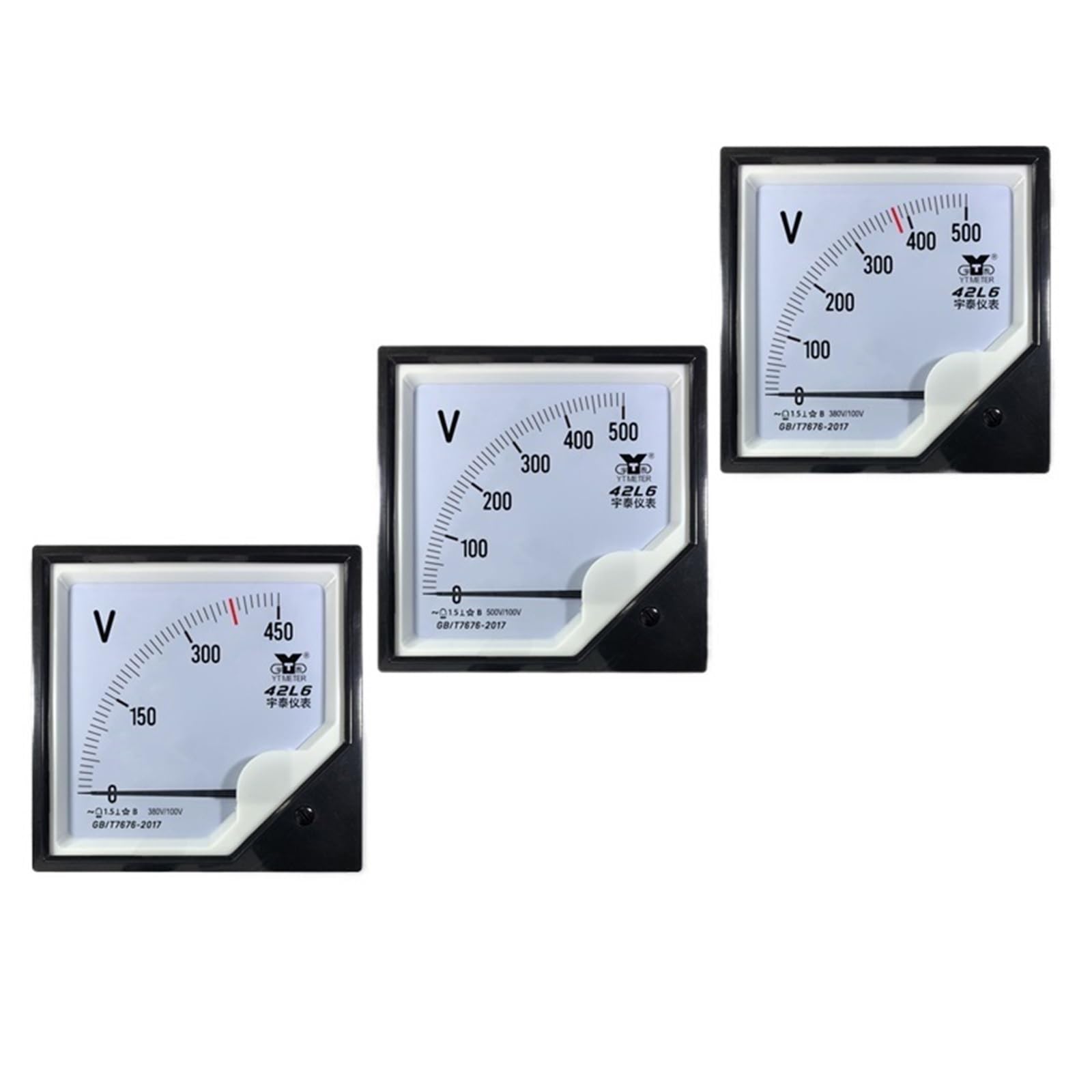 Woltomierz wtórny 42L6 450 V 380 V/100 V 500/100 V Wskaźnik AC Instrument 120 mm (AC 500 V-100 V)
