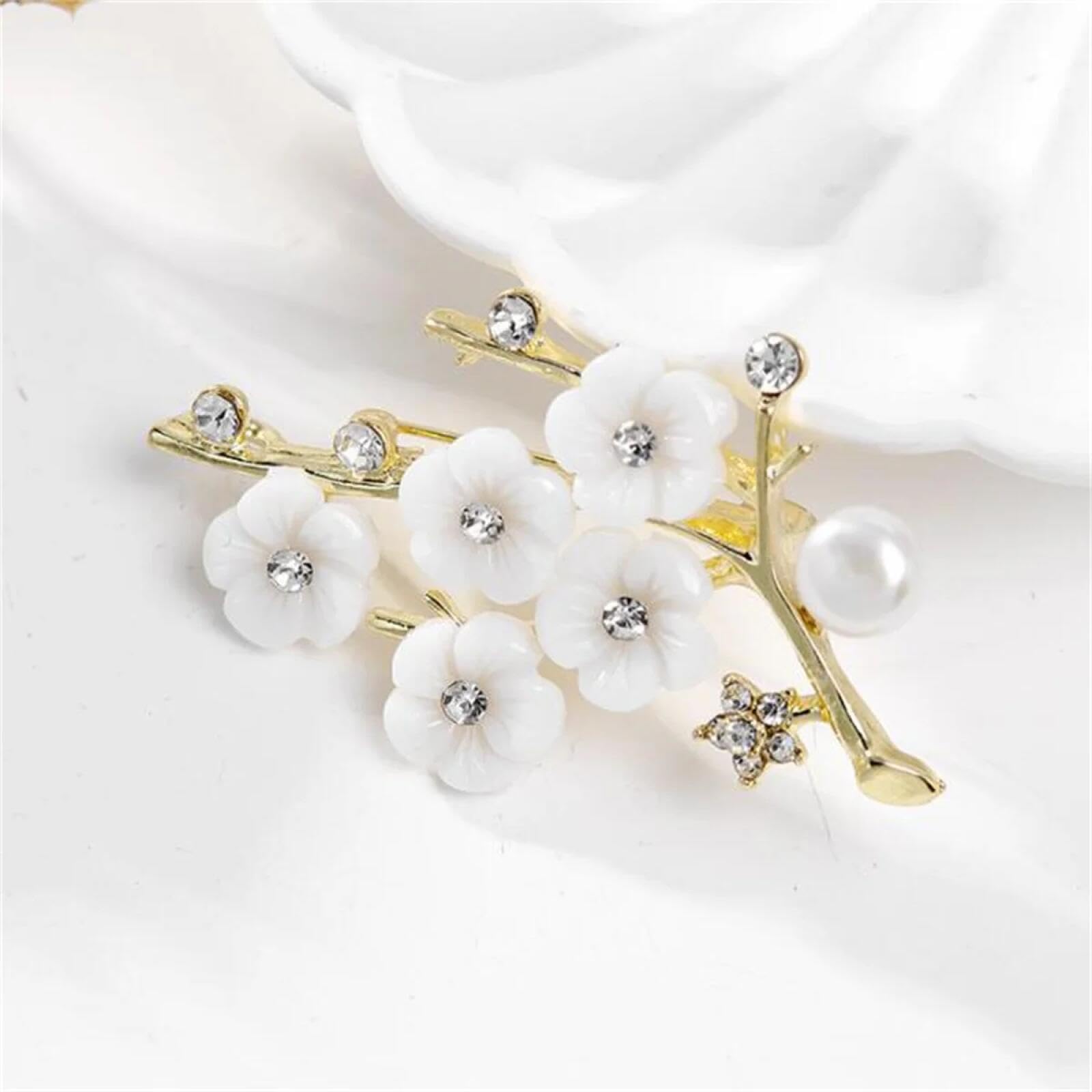 Broche fleur de prunier en émail pour veste d'hiver accessoire de mode - 6