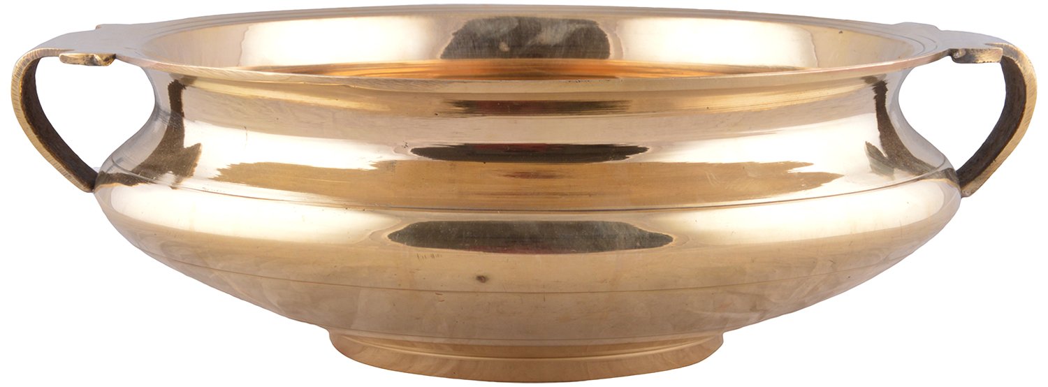 Kerala Stores Brass Urli (Gold, 34.5 cm x 29 cm x 11 cm)