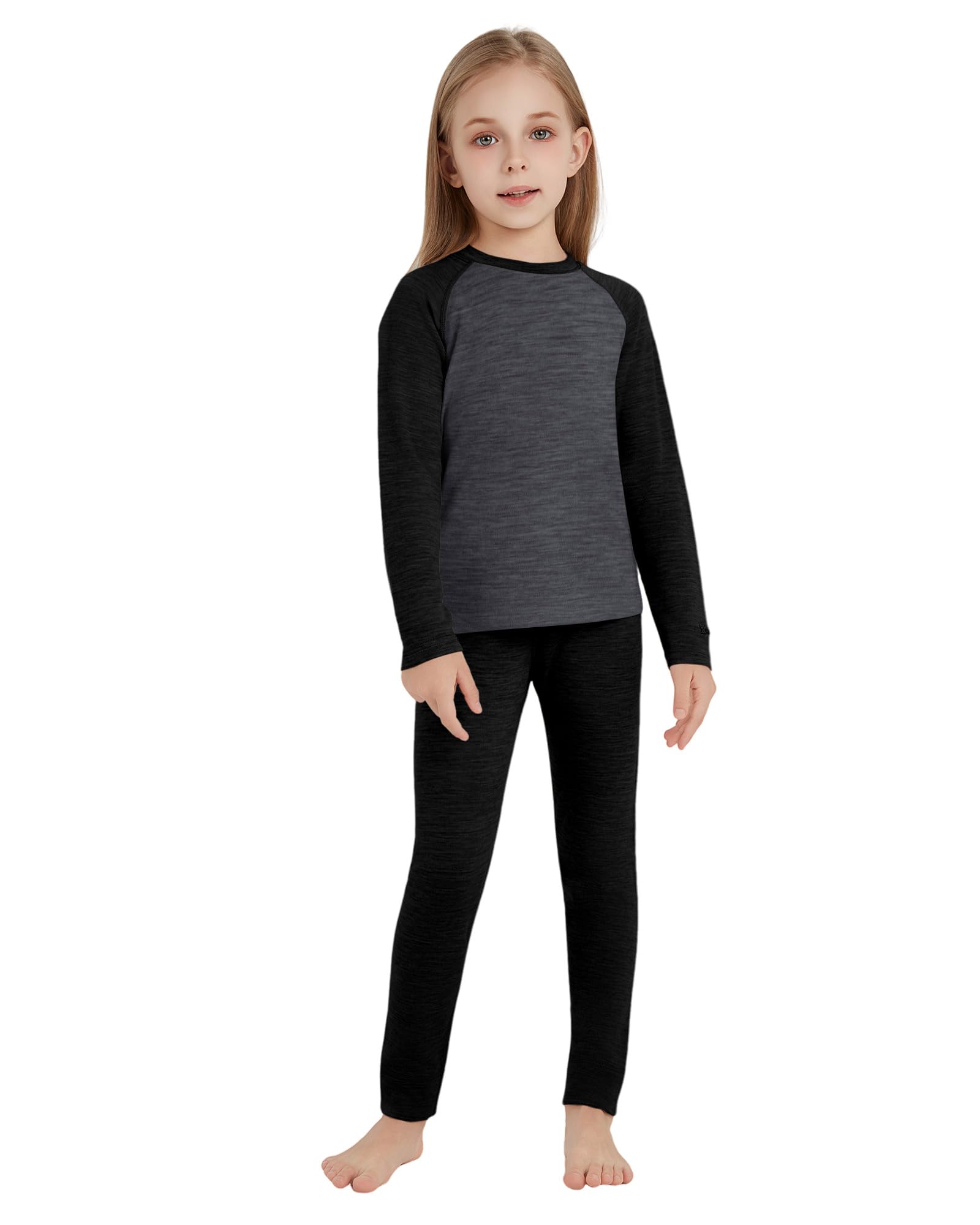 - Kids Unisex 100% Merino Wool Base Layer Sets Lightweight Thermal Underwear