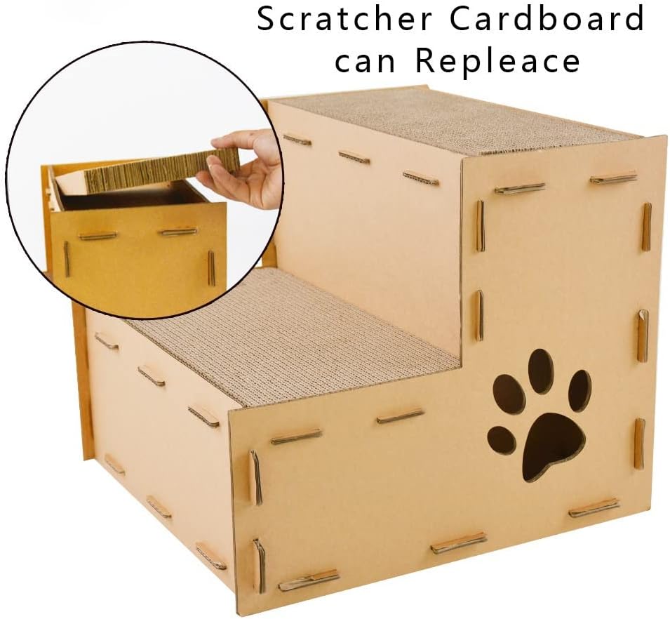 review Cardboard Cat House,Cat Scratching Pads,Cat Bed Scratcher for Indoor Cats,Durable Scratching Pad Board Hideaway Toy for Small Cats