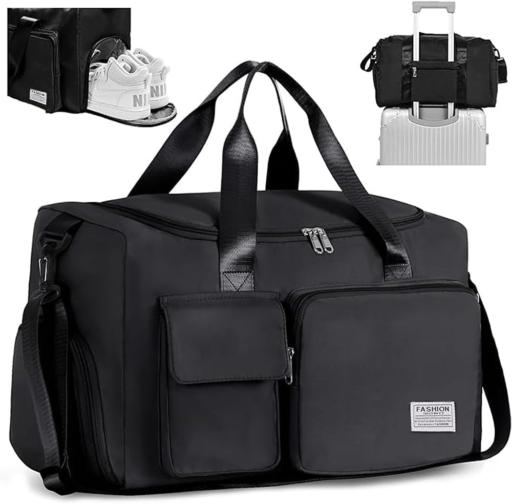GOTO Bolsa De Zapatos Y Zapatillas, Bolsa De Gimnasio Deportivo, Bolsa De Viaje Con Compartimento Para Zapatos Para Hombres Y Mujeres, Ajuste Hasta US Hombre Talla 11 - Negro, Negro