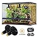 OMAYKEY 2-Pack 100W Ceramic Heat Lamp with 1-pcs Digital-Thermometer, Infrared Heat Emitter Bulbs for Reptiles, Amphibians, Chicken Brooder Coop Lizard Turtle Snake, No Light No Harm