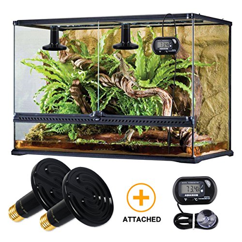 2-Pack 100W Ceramic Heat Lamp with 1-pcs Digital-Thermometer, Infrared Heat Emitter Bulbs for Reptiles, Amphibians… - Image 3