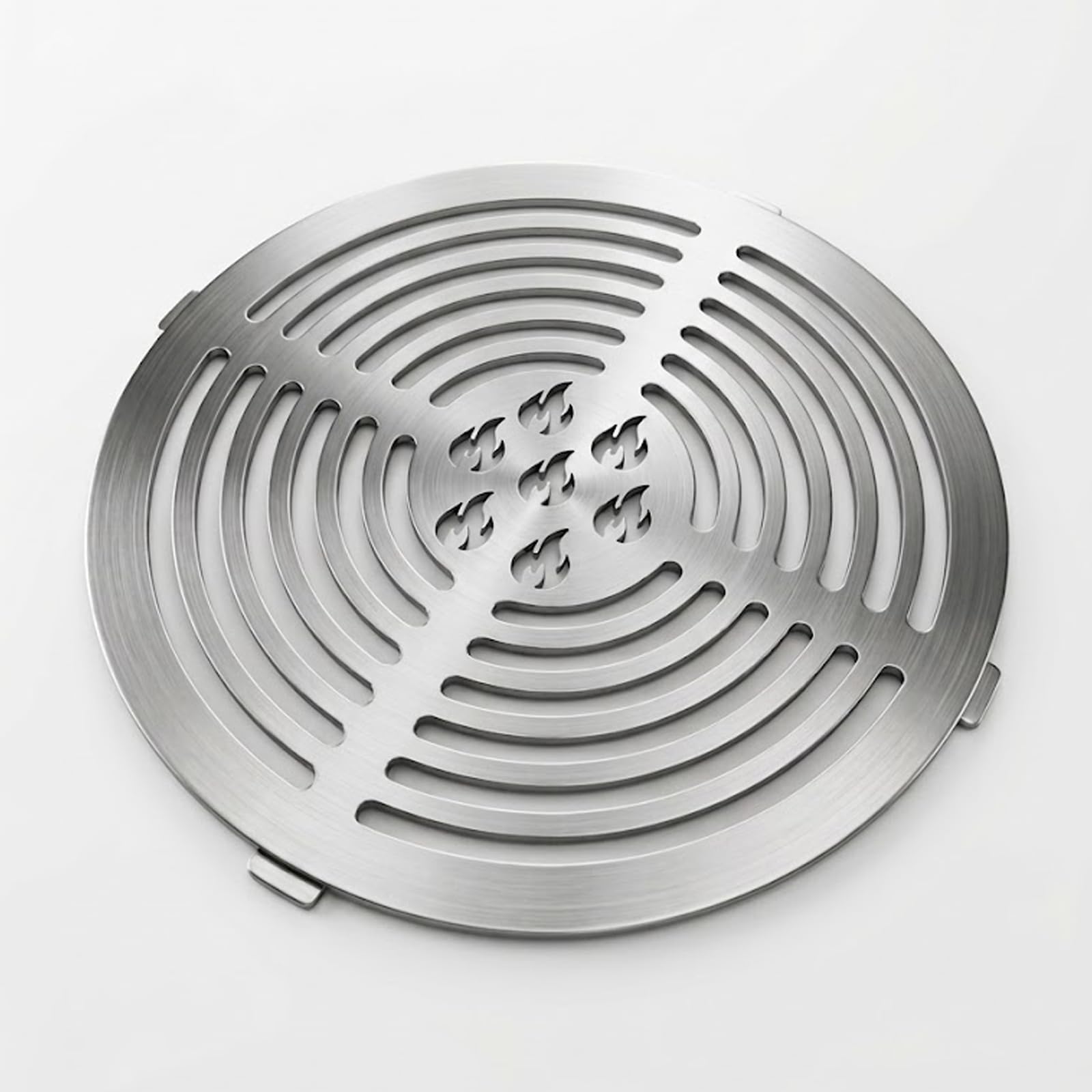 Fox·Bunny Wokaufsatz für Feuerplatten, Edelstahl, Grillplatte Plancha, kreisrunde Öffnung Ø 20 cm (Grilleinsatz Ø20cm Edelstahl)